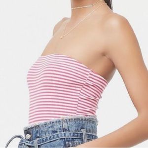 Stripped Strapless Striped Body Suit